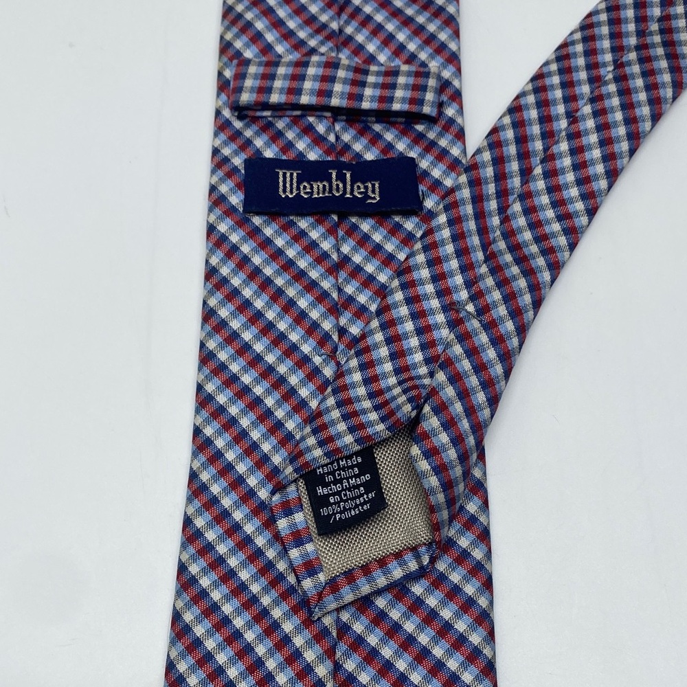 Wembley Classic Red and Blue Plaid Tie # 0006